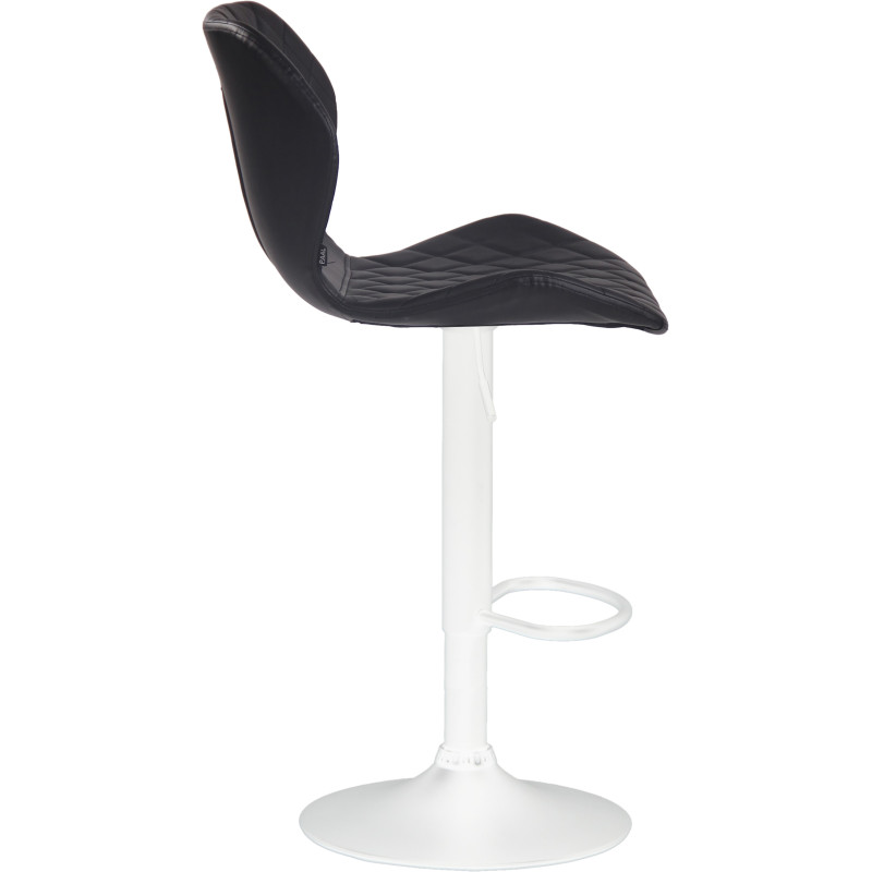 Tabouret de bar en liège et similicuir blanc noir