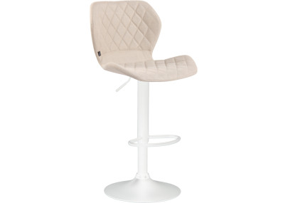 Taburete de bar. Tela de corcho color crema.