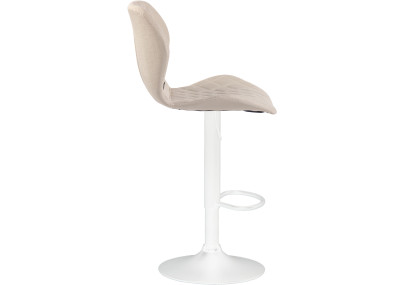 Sgabello da bar in sughero tessuto bianco crema