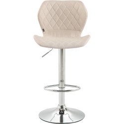 Tabouret de bar, revêtement en liège, chrome crème