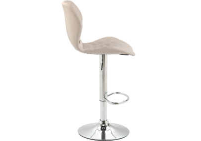 Tabouret de bar, revêtement en liège, chrome, crème