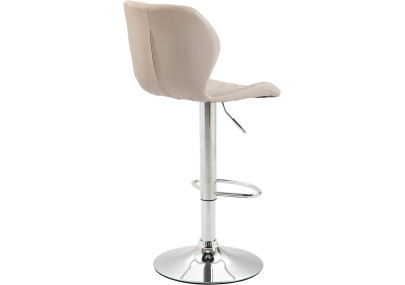 Taburete de bar, tela de corcho, cromo, crema