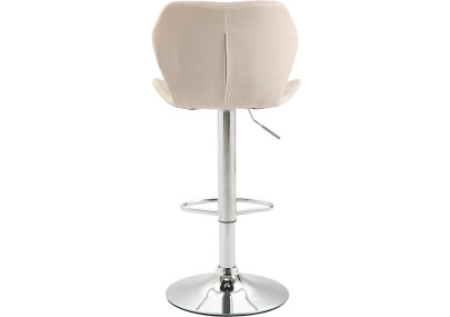 Taburete de bar, tela de corcho, cromo, crema