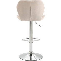 Tabouret de bar, revêtement en liège, chrome crème