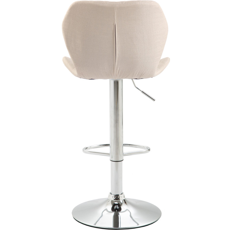 Tabouret de bar, revêtement en liège, chrome, crème