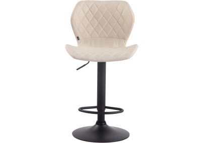 Tabouret de bar, revêtement en liège, noir et crème