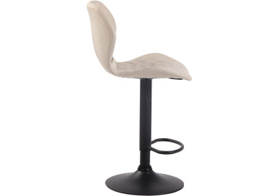 Tabouret de bar, revêtement en liège, noir et crème