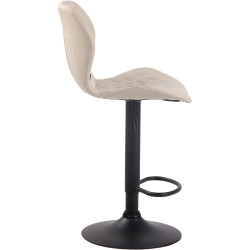 Tabouret de bar en liège et tissu noir crème