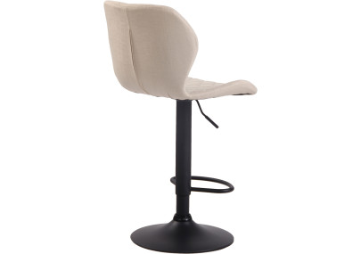 Tabouret de bar, revêtement en liège, noir et crème