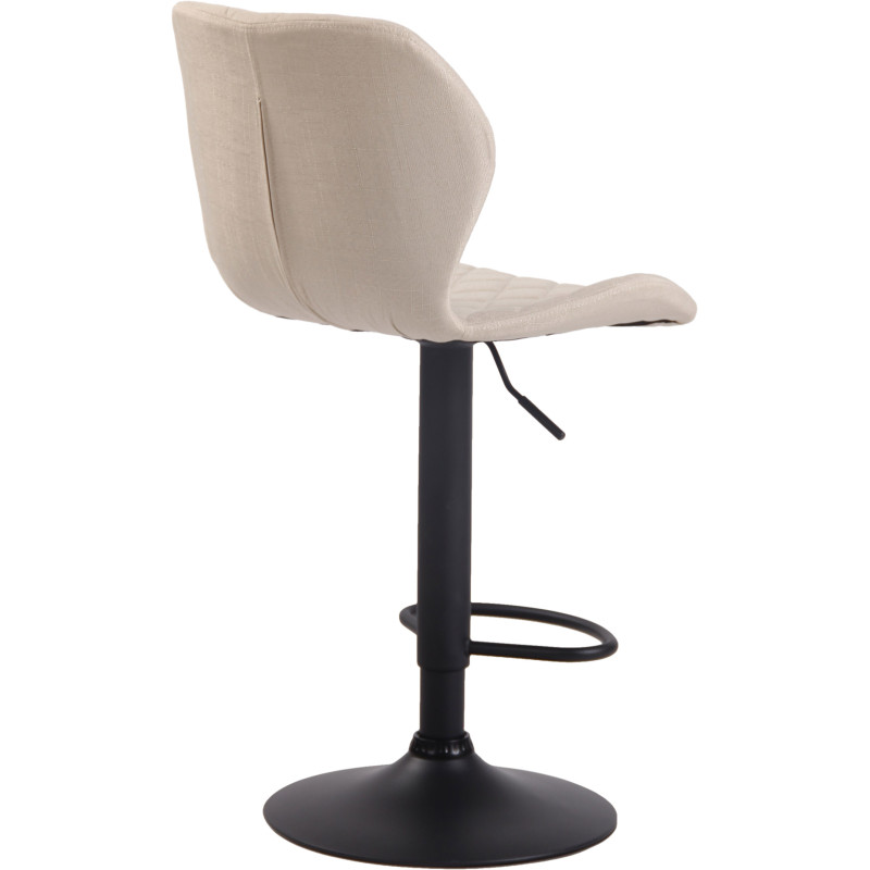 Tabouret de bar, revêtement en liège, noir et crème