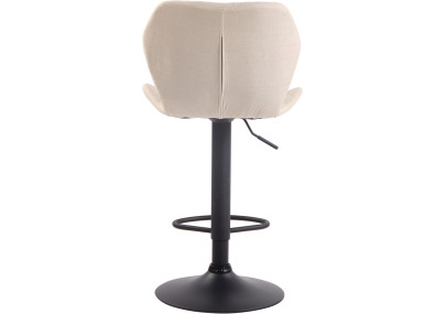 Tabouret de bar, revêtement en liège, noir et crème