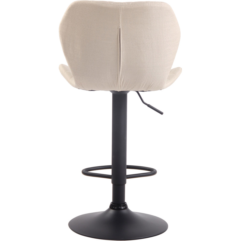 Tabouret de bar en liège et tissu noir crème
