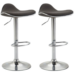 Ensemble de 2 tabourets de bar Shanghai en tissu C gris foncé