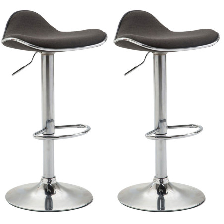 Ensemble de 2 tabourets de bar Shanghai en tissu gris foncé