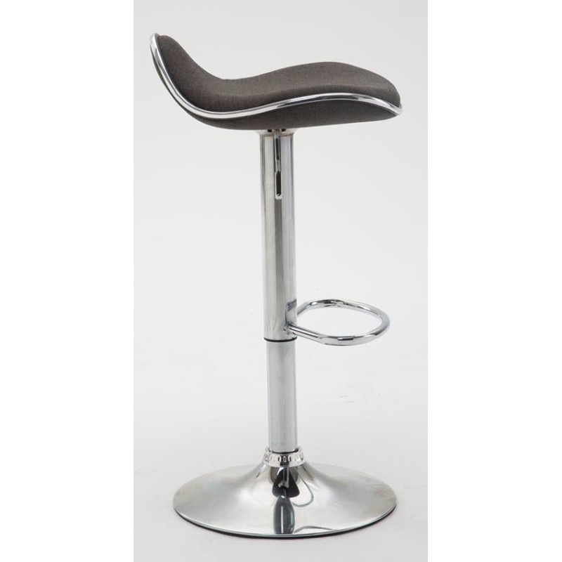 Conjunto de 2 banquetas de bar em tecido Shanghai C cinza escuro