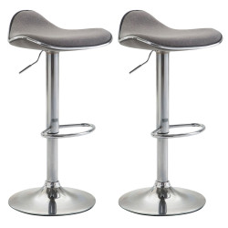Ensemble de 2 tabourets de bar Shanghai en tissu gris clair