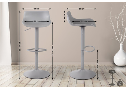 Tabouret de bar gris Aveiro