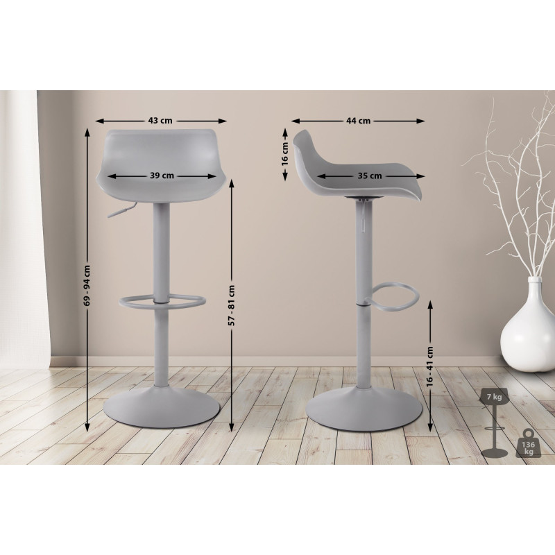 Sgabello da bar grigio Aveiro