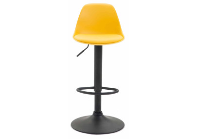Lot de 2 tabourets de bar Kiel, en plastique, noir et jaune