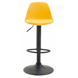 Lot de 2 tabourets de bar Kiel, en plastique, noir et jaune