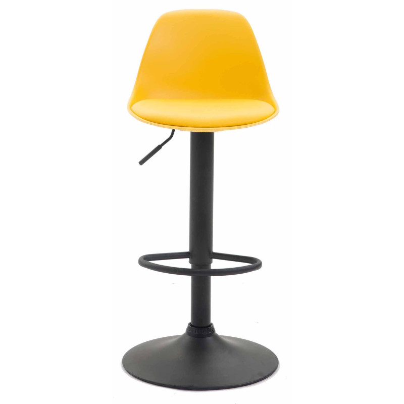 Lot de 2 tabourets de bar Kiel, en plastique noir jaune