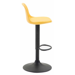 Lot de 2 tabourets de bar Kiel, en plastique, noir et jaune