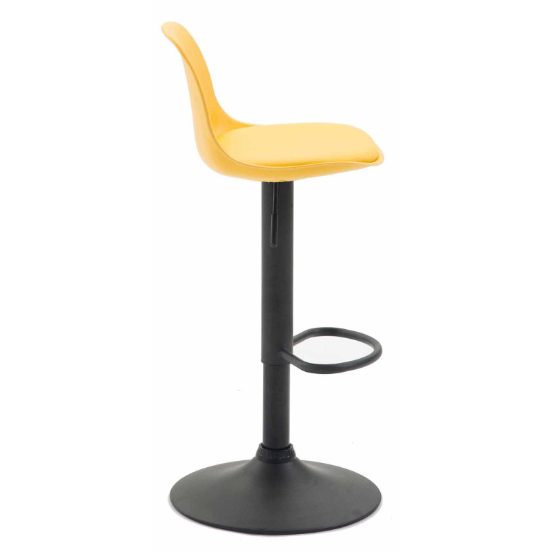Lot de 2 tabourets de bar Kiel, en plastique noir jaune