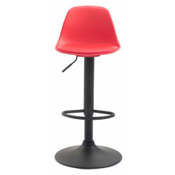 Lot de 2 tabourets de bar Kiel, en plastique noir rouge
