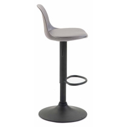 Lot de 2 tabourets de bar Kiel, en plastique noir gris