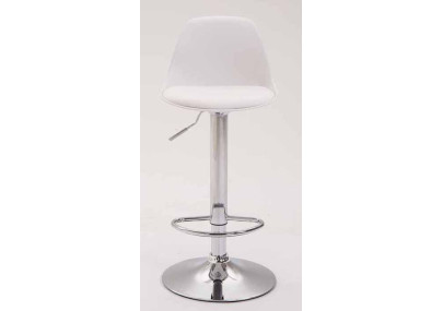 Set di 2 sgabelli da bar Kiel, plastica, cromo, bianco