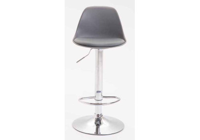 Lot de 2 tabourets de bar Kiel, en plastique, gris chromé