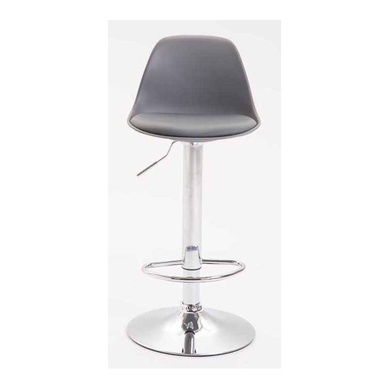 Lot de 2 tabourets de bar Kiel, en plastique, gris chromé