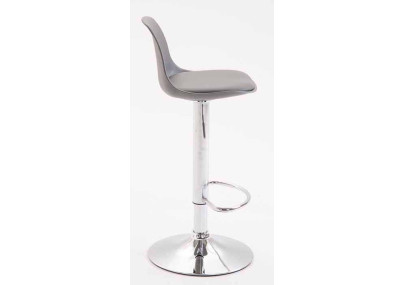 Lot de 2 tabourets de bar Kiel, en plastique, gris chromé