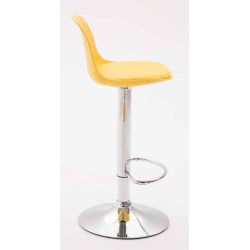 Lot de 2 tabourets de bar Kiel, en plastique chromé jaune