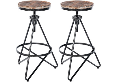 Ensemble de 2 tabourets de bar Karla argentés