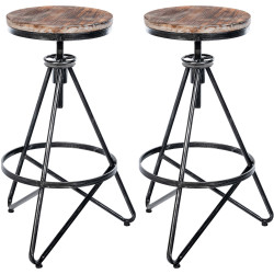 Ensemble de 2 tabourets de bar Karla argentés