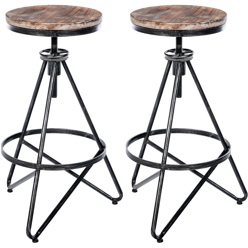 Conjunto de 2 banquetas de bar Karla prateadas