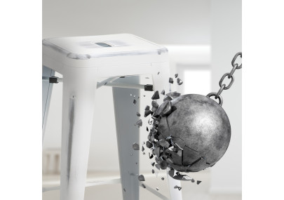 Conjunto de 2 banquetas Joshua em branco antigo