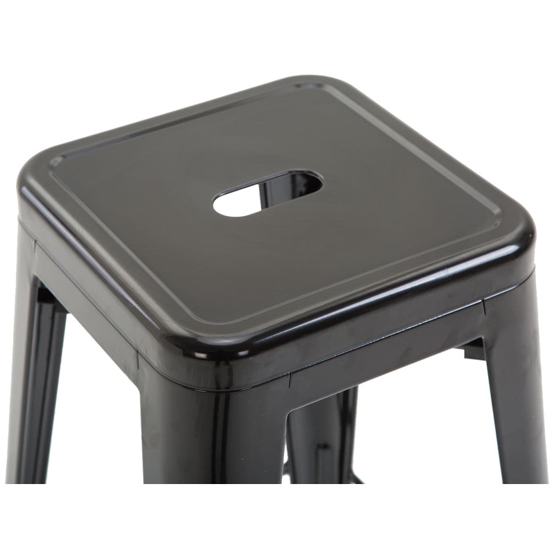 Lot de 2 tabourets de bar Joshua V2, noirs