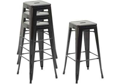 Conjunto de 2 banquetas de bar Joshua V2, pretas