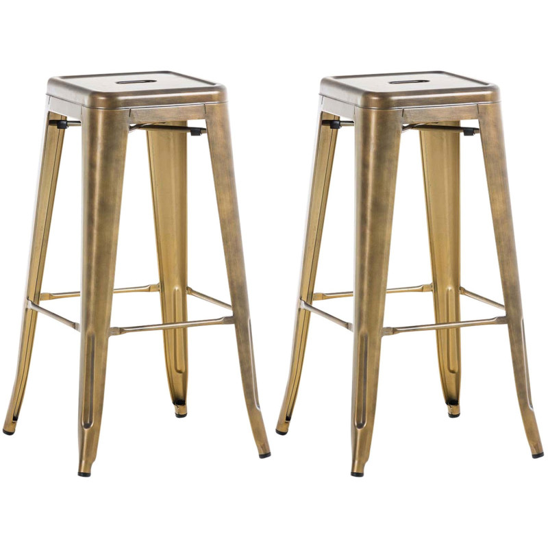 Set di 2 sgabelli da bar Joshua V2 oro