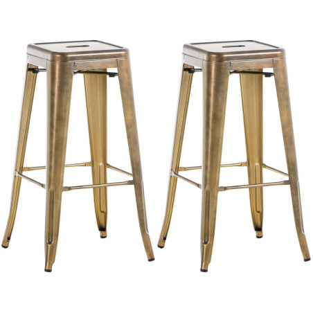 Ensemble de 2 tabourets de bar Joshua V2 or