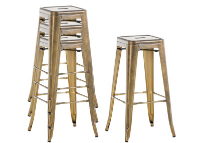 Conjunto de 2 banquetas Joshua V2 douradas