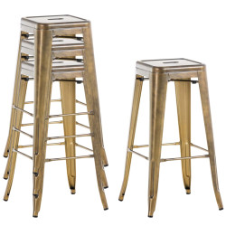 Conjunto de 2 banquetas Joshua V2 douradas