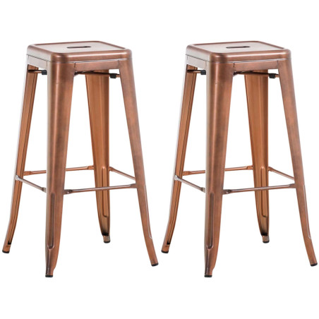 Ensemble de 2 tabourets de bar Joshua V2 cuivre