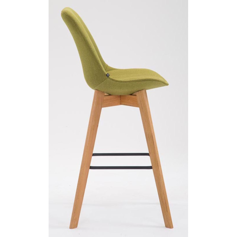 Set di 2 sgabelli da bar in tessuto Metz verde naturale