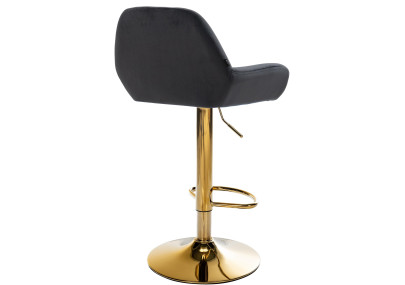 Tabouret de bar Braga Gold velours noir