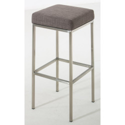 Ensemble de 2 tabourets de bar Montréal, 85, tissu, acier inoxydable gris