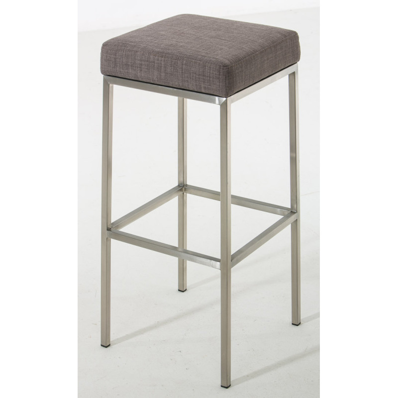 Ensemble de 2 tabourets de bar Montréal, 85, tissu, acier inoxydable gris