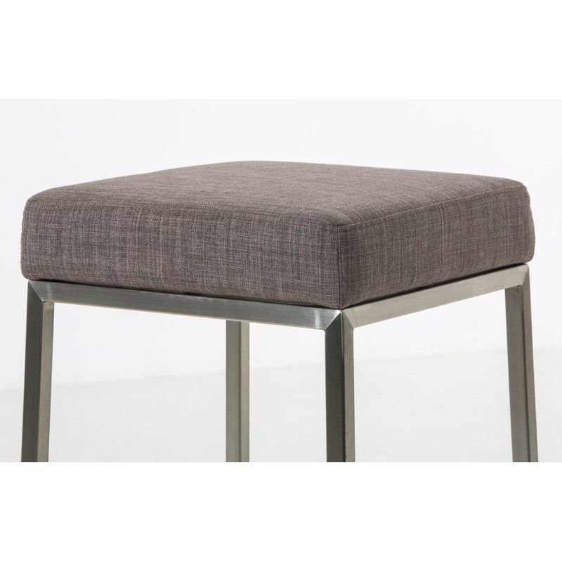 Ensemble de 2 tabourets de bar Montréal, 85, tissu, acier inoxydable gris